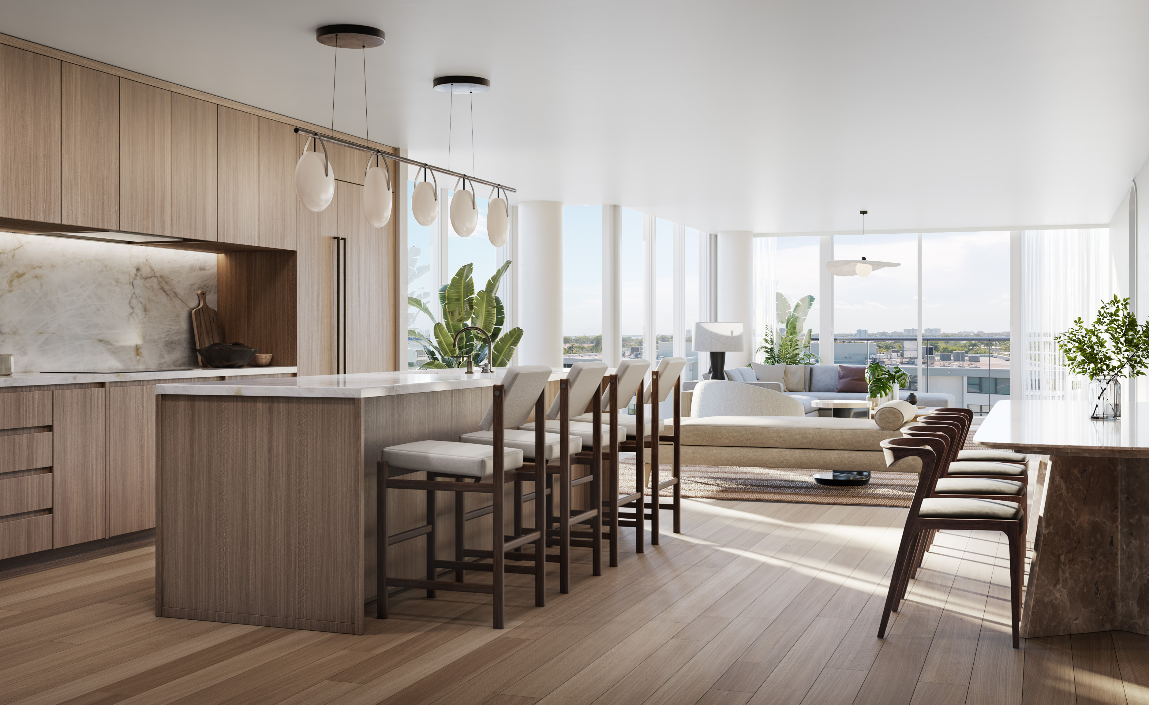 Kitchen and dining area at The Well Bay Harbour, developer imagery